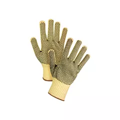 Zenith Safety Products Double-Sided Dotted Seamless String Knit Gloves, Large/9, 7 Gauge, Kevlar®, EN 388 Level 3/ASTM ANSI Level A2, PVC