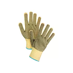 Zenith Safety Products Gants tricotés deux côtés, sans couture, à pois, T-Grand/10, 7 Calibre, Kevlar(MD), EN 388 niveau 3/ASTM ANSI niveau A2, PVC