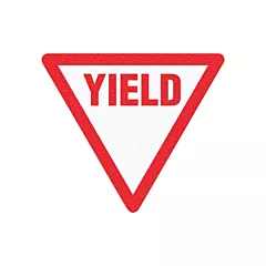 Incom Top Tape & Label Panneau de signalisation au sol « Yield », Plat, Anglais avec pictogramme, Vinyle, Adhésif (FS1035V)