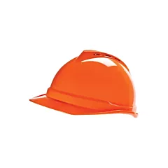 MSA V-Gard® Protective Cap, Ratchet, High Visibility Orange, Vented, ANSI Type I, ANSI Class C/CSA Class C (10034026)