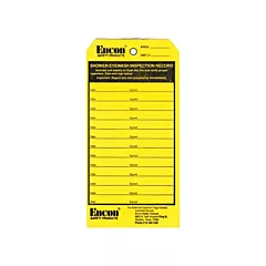 Encon Emergency Shower & Eyewash Inspection Record Tag, 3-1/8