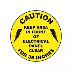 Accuform Signs Panneau de plancher « Keep Area In Front of Electrical Panel Clear » Slip-Gard(MC), Plat, Anglais avec pictogramme, Vinyle, Adhésif (MFS778)