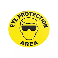 Accuform Signs Panneau de plancher « Eye Protection » Slip-Gard(MC), Plat, Anglais avec pictogramme, Vinyle, Adhésif (MFS231)