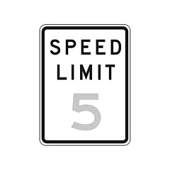 Accuform Signs 5 Km Speed Limit Sign