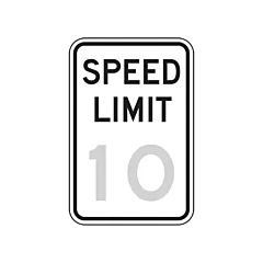 Accuform Signs Panneau de limite de vitesse 10 km