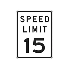 Accuform Signs 15 Km Speed Limit Sign
