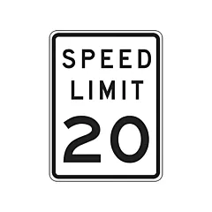 Accuform Signs 20 Km Speed Limit Sign
