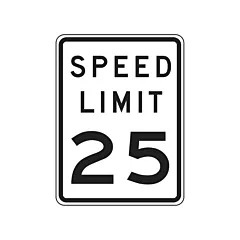 Accuform Signs 25 Km Speed Limit Sign