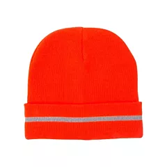 Zenith Safety Products High Visibility Knit Hat with Reflective Stripe, High Visibility Orange, Silver, Acrylic