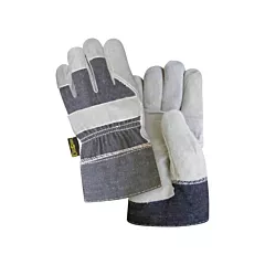 Workhorse® Gloves, One Size, Unlined, Split Cowhide, Safety, Denim