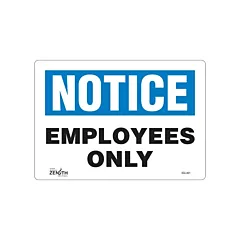 Zenith Safety Products Enseigne «Employees Only»