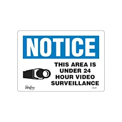 Zenith Safety Products Enseigne «24 Hour Surveillance»