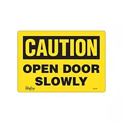 Zenith Safety Products Enseigne «Open Door Slowly»