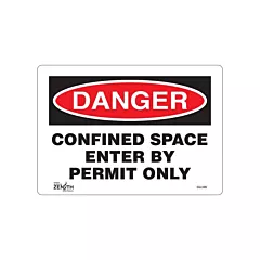 Zenith Safety Products Enseigne «Confined Space Enter By Permit Only»