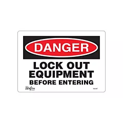 Zenith Safety Products Enseigne «Lock Out Equipment Before Entering»