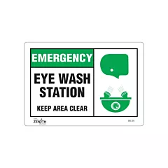 Zenith Safety Products Enseigne «Eye wash Station Keep Area Clear»