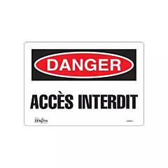 Zenith Safety Products Enseigne «Accès Interdit»