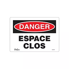 Zenith Safety Products Enseigne «Espace Clos»