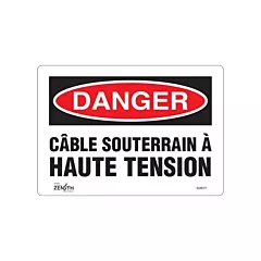 Zenith Safety Products Enseigne «Câble Souterrain À Haute Tension»