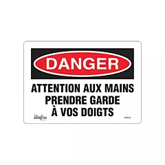 Zenith Safety Products Enseigne «Prendre Garde À Vos Doigts»