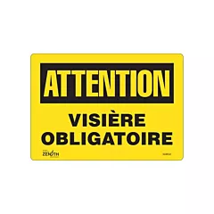 Zenith Safety Products Enseigne «Visière Obligatoire»
