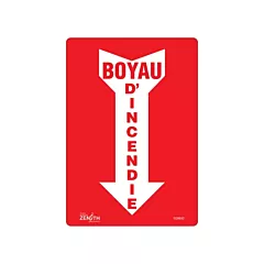 Zenith Safety Products Enseigne avec flèche «Boyau D'Incendie»