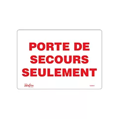 Zenith Safety Products Enseigne «Porte De Secours»