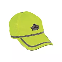 Ergodyne GloWear® 8930 High Visibility Baseball Cap, High Visibility Lime-Yellow, Silver, Polyester (23239)
