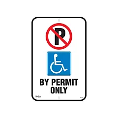 Zenith Safety Products Enseigne pour le stationnement «By Permit Only», 18