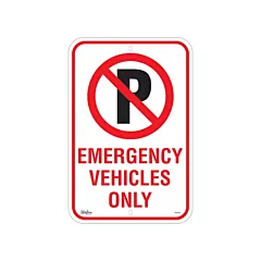 Zenith Safety Products Enseigne Stationnement interdit «Emergency Vehicles Only», 18