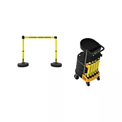 Banner Stakes Plus Portable Barrier System Cart Package with Tray