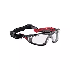Bollé Rush+ Foam Rimmed Safety Glasses with Strap, CSA Z94.3, Clear, Anti-Fog/Anti-Scratch (RUSHPFSPSI)