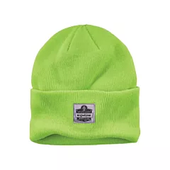 Ergodyne Bonnet en tricot côtelé N-Ferno(MD), Acrylique, Non doublé, Vert lime haute visibilité, Taille unique (16806)