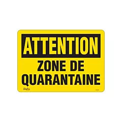 Zenith Safety Products Enseigne « Zone de quarantaine »