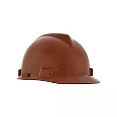 MSA V-Gard® Hydro Dip Hard Hat, Ratchet, Brown, Non-Vented, CSA Type 1/ANSI Type I, ANSI Class E/CSA Class E (10204773)