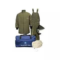 Enespro Trousse de protection contre l’arc Arcguard Revolite avec cagoule relevable, 40 cal/cm², 4 Arc électrique EPI catégorie niveau, NFPA 70E/ASTM F1506/CSA Z462 (KIT4SCLT40NGLFLG)