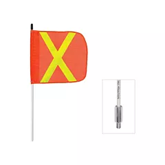 Safety Whips Non-Powered Heavy-Duty Fibreglass Whip, 6', Orange with Reflective X, None, Threaded (W06NP-SXY)