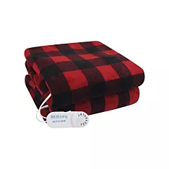 BIOS Buffalo Plaid Electric Throw Blanket, Polyester, Non-Medical (57108)