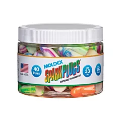 Moldex SparkPlugs Earplugs, Uncorded, 33 NRR dB, One-Size, ANSI S3.19-1974/CSA Class AL, Bulk - Canister (6684)