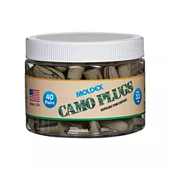 Moldex Camo Earplugs, Uncorded, 33 NRR dB, One-Size, ANSI S3.19-1974/CSA Class AL, Bulk - Canister (6685)