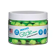 Moldex Glide® Foam Earplugs, Uncorded, 30 NRR dB, One-Size, ANSI S3.19-1974/CSA Class AL, Bulk - Canister (6686)