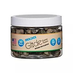Moldex Glide® Camo Foam Earplugs, Uncorded, 30 NRR dB, One-Size, ANSI S3.19-1974/CSA Class AL, Bulk - Canister (6687)