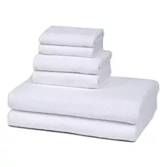 Shangri-La Seriesâ„¢ Luxury 100% Combed Cotton Hospitality Bath Towels - Ultra-Absorbent, Textured Finish, White