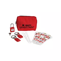 Brady Lockout Tagout Kit with Nylon Safety Padlock in Pouch, 14 No. of Components Included, Electrical (153668)