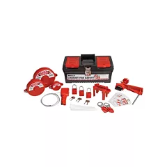 Brady Lockout Tagout Kit with Aluminum Safety Padlocks in Toolbox, 32 No. of Components Included, Valve (153671)