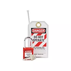 Brady Nylon Safety Lockout Padlock & Tag Kit, 3 No. of Components Included (153673)