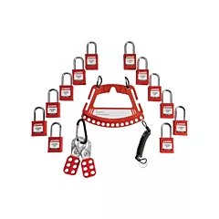 Brady Lock & Tag Carrier with Keyed Alike Nylon Safety Lockout Padlocks (153678)