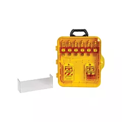 Brady Lockout Station with Keyed Alike Nylon Safety Lockout Padlocks, Included, Plastic, 6 Padlock Capacity (153682)
