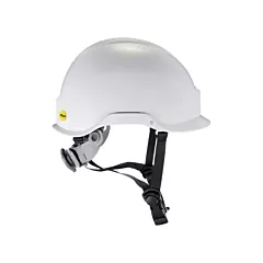 Ergodyne Skullerz 8974-MIPS Safety Helmet with Mips® Technology, Ratchet, White, Non-Vented, ANSI Type I/CSA Type 1, CSA Class E/ANSI Class E (60254)