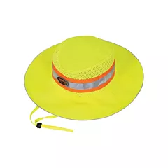 Pioneer Ranger's Hat with Strap, High Visibility Lime-Yellow, Silver/Orange, Polyester (V2051660-O/S)